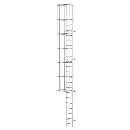 EINLÄUFIGE LEITER MIT SCHUTZKORB BIS ZU 4-6 M