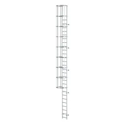 EINLÄUFIGE LEITER MIT SCHUTZKORB BIS ZU 6-8 M
