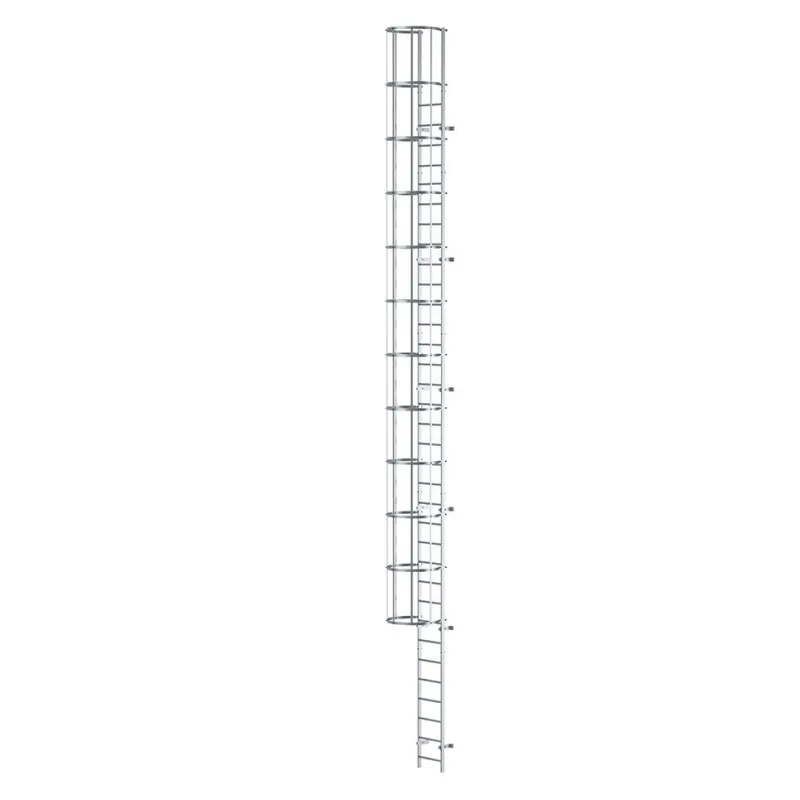EINLÄUFIGE LEITER MIT SCHUTZKORB BIS ZU 8-10 M
