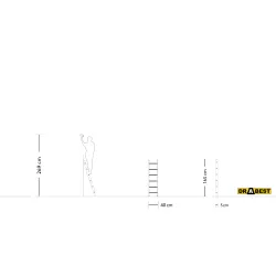PRO-Alumnium-Anlegeleiter 6 Sprossen 150 Kg