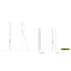 PRO-Aluminium-Anlegeleiter 14 Sprossen 150 Kg