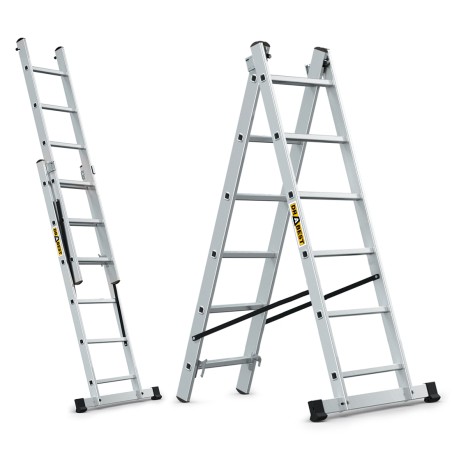 HOME-ALUMINIUMLEITER 2-TEILIG 2X6 SPROSSEN 150 KG