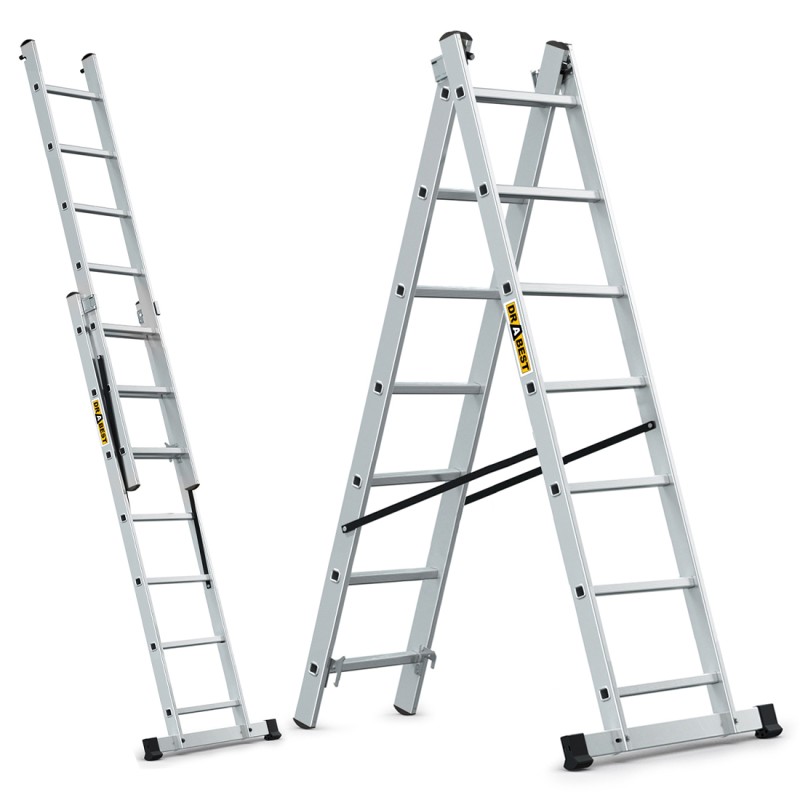 PRO-Aluminiumleiter 2-teilig 2X7 Sprossen 150 Kg PRO-Aluminiumleiter 2-teilig 2X7 Sprossen 150 Kg