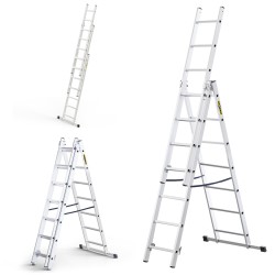 HOME-ALUMINIUMLEITER 3-TEILIG 3X7 SPROSSEN 150 KG