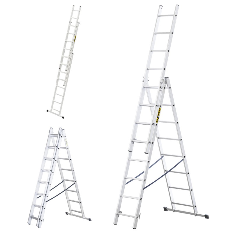 HOME-ALUMINIUMLEITER 3-TEILIG 3X8 SPROSSEN 150 KG HOME-ALUMINIUMLEITER 3-TEILIG 3X8 SPROSSEN 150 KG
