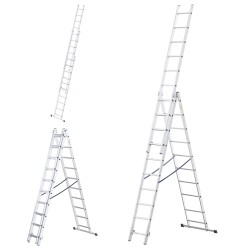 HOME-ALUMINIUMLEITER 3-TEILIG 3X10 SPROSSEN 150 KG