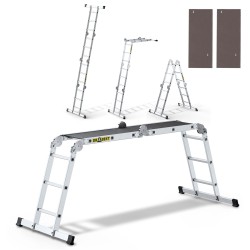 PRO-ALUMINIUM-LEITER PRO 4X3 SPROSSEN 150 KG UNIVERSAL MIT PODEST