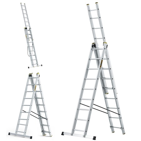 Drabina aluminiowa wielofunkcyjna 3x9-150 kg PRO