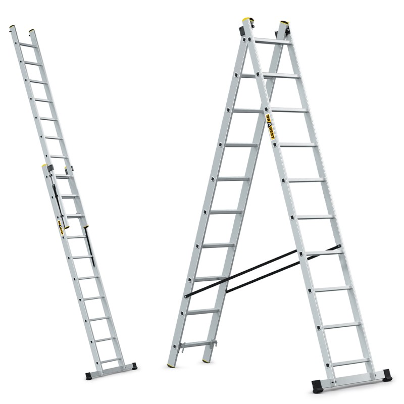 PRO-Aluminiumleiter 2-teilig 2X10 Sprossen 150 Kg PRO-Aluminiumleiter 2-teilig 2X10 Sprossen 150 Kg