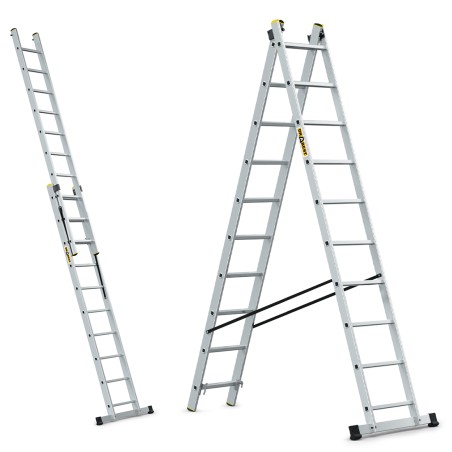 PRO-Aluminiumleiter 2-teilig 2X10 Sprossen 150 Kg