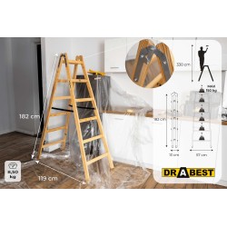 PRO-Holzleiter 6 Stufen 150 Kg Malerleiter