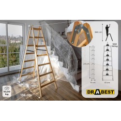 PRO-Holzleiter 7 Stufen 150 Kg Malerleiter