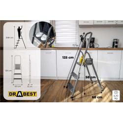 HOME-Stahlleiter 3 Stufen 125 Kg HOME-Stahlleiter 3 Stufen 125 Kg