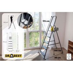 HOME-Stahlleiter 5 Stufen 125 Kg HOME-Stahlleiter 5 Stufen 125 Kg