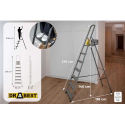 HOME-Stahlleiter 7 Stufen 125 Kg HOME-Stahlleiter 7 Stufen 125 Kg