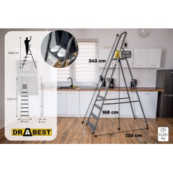 HOME-Stahlleiter 8 Stufen 125 Kg HOME-Stahlleiter 8 Stufen 125 Kg