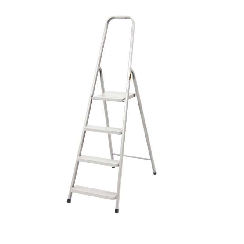 HOME-Stahlleiter 4 Stufen 125 Kg – weiß