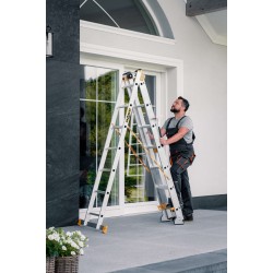 MAX-Aluminiumleiter 3-teilig 3X7 Sprossen 150 Kg