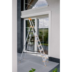 Einseitige Aluminiumleiter mit 7 BREITEREN Stufen, MAX 150 KG Einseitige Aluminiumleiter mit 7 BREITEREN Stufen, MAX 150 KG