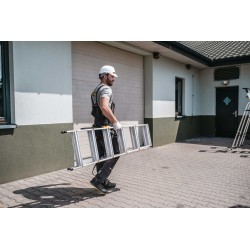 PRO-Aluminiumleiter zweiseitig 6 Stufen 150 Kg